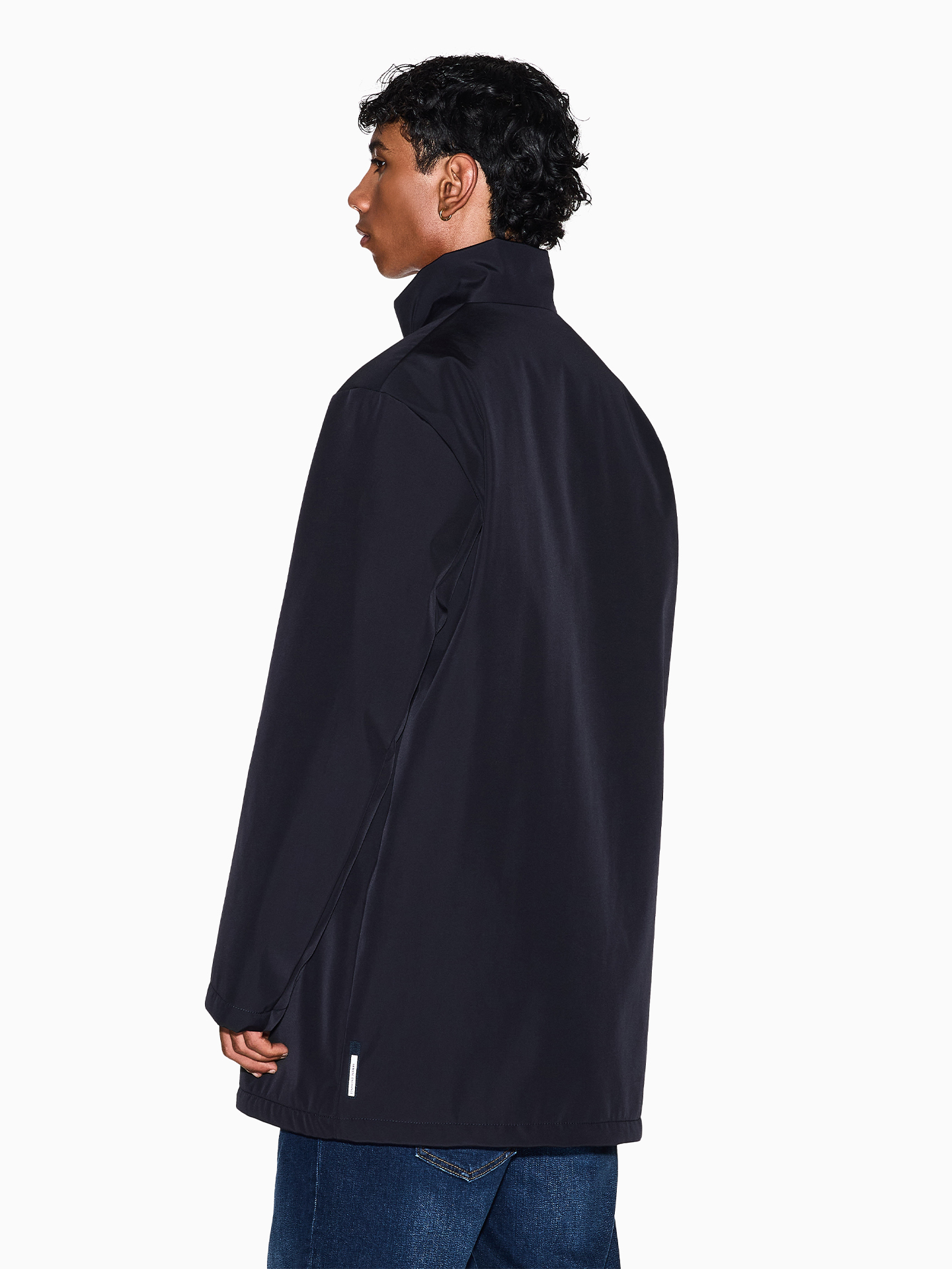 Parka de Tecido Técnico com Gola Alta