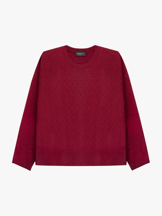 Camisola de Malha com Aplicações de Strass