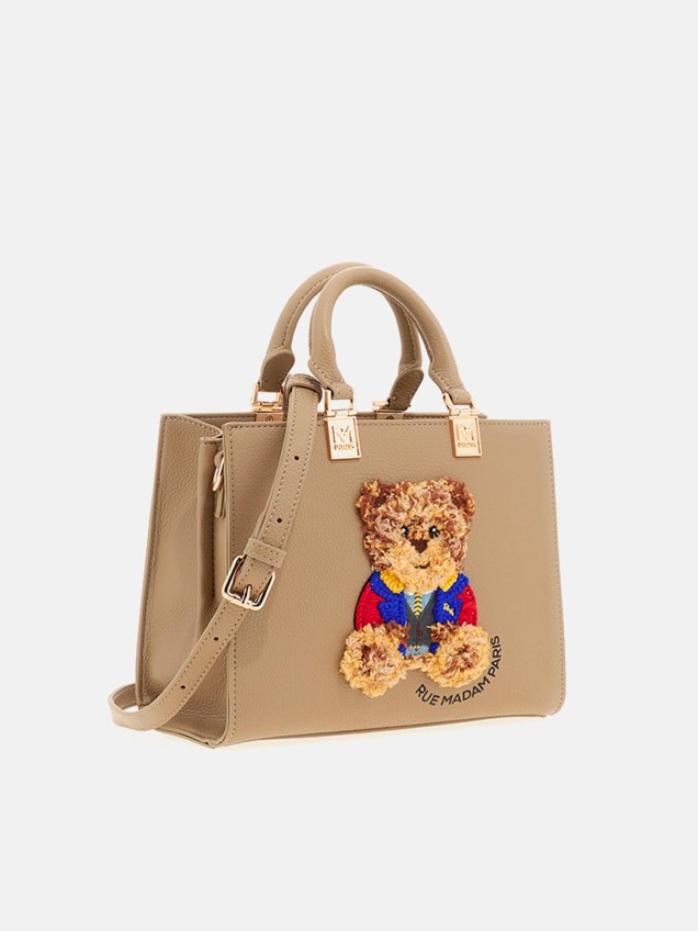 Tote Bag com Aplique de Urso