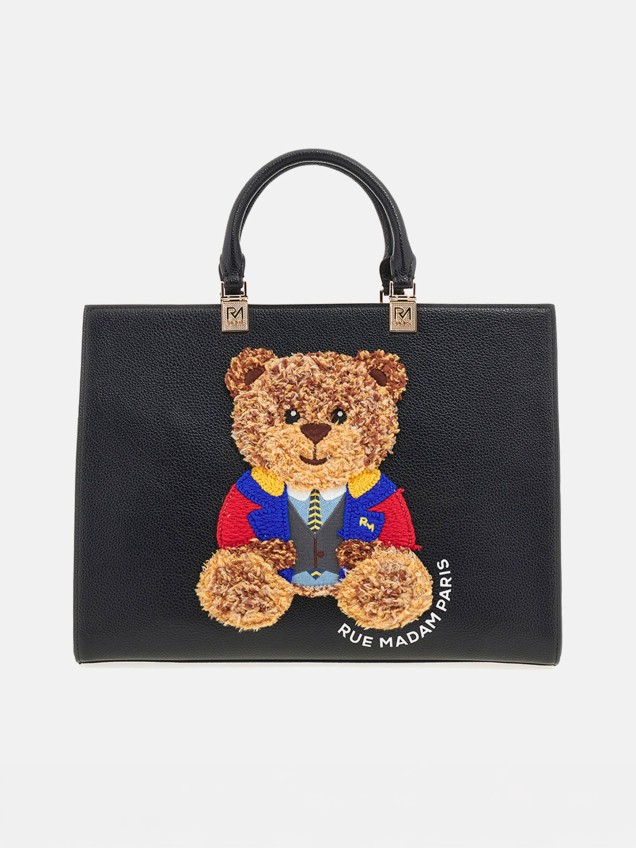 Mala de Mão com Aplique de Urso