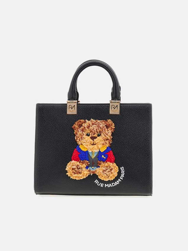 Tote Bag com Aplique de Urso