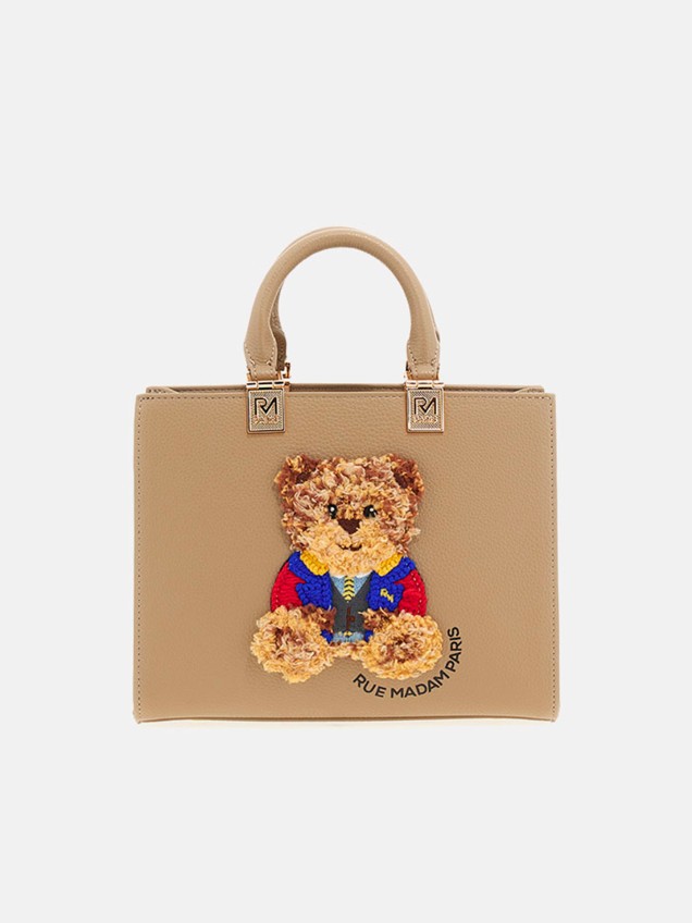 Tote Bag com Aplique de Urso