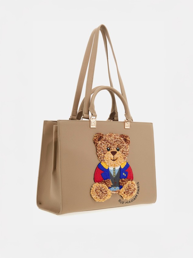 Mala de Mão com Aplique de Urso