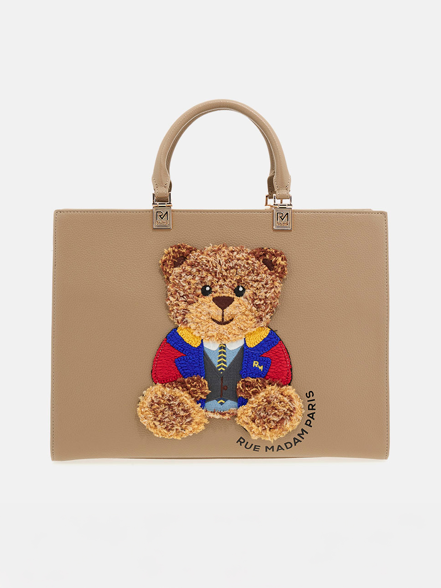 Mala de Mão com Aplique de Urso