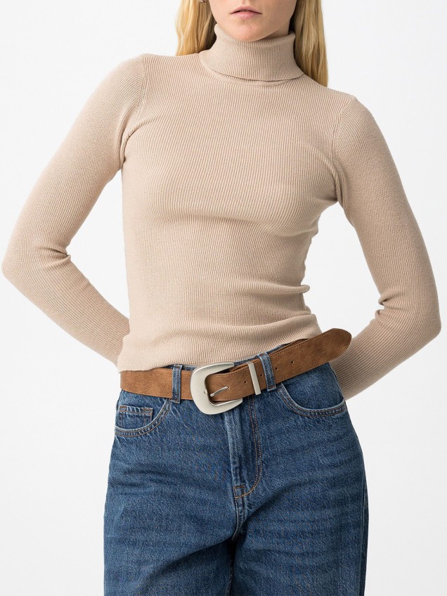 Camisola de Malha com Gola Alta Onix