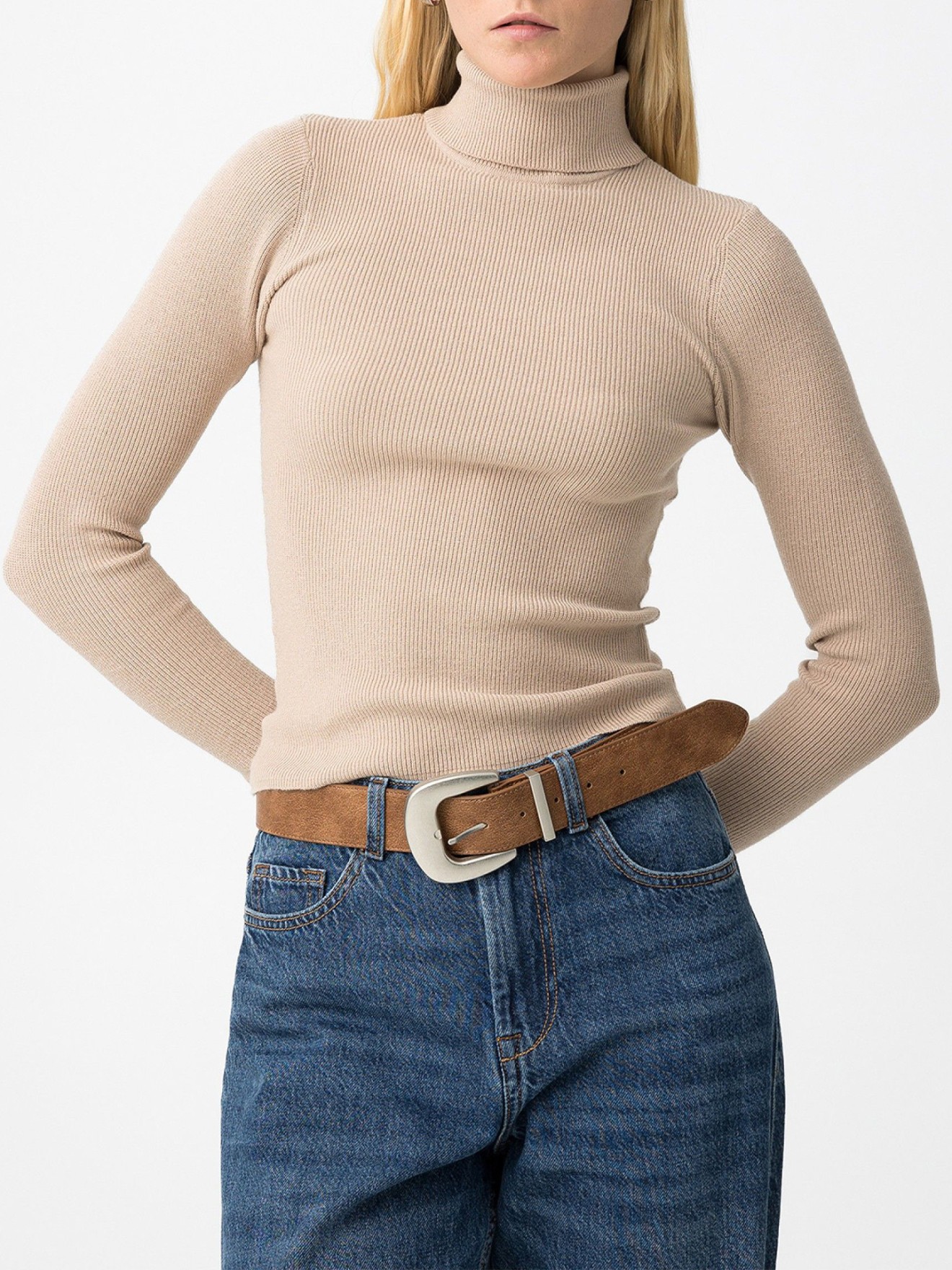 Camisola de Malha com Gola Alta Onix