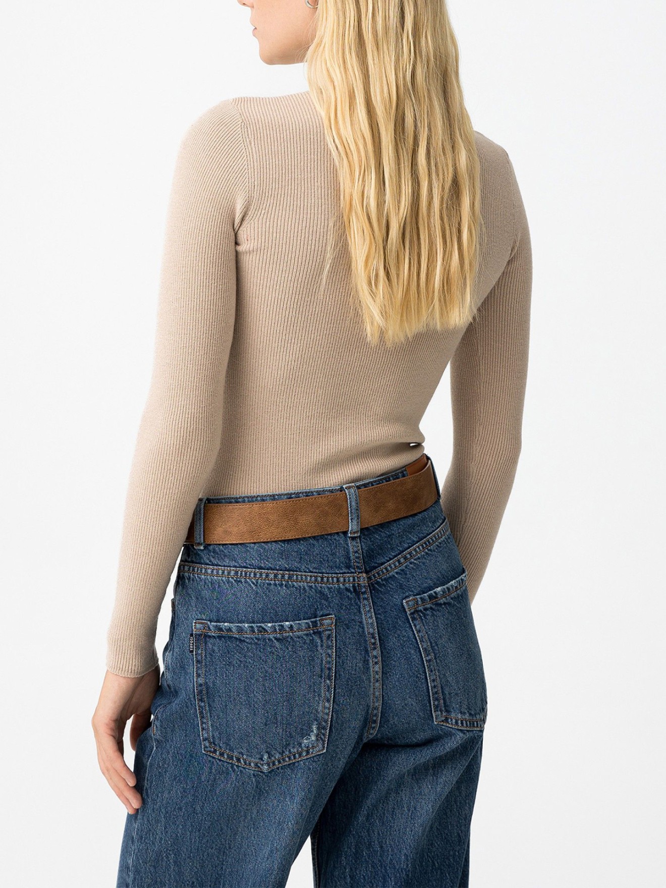 Camisola de Malha com Gola Alta Onix