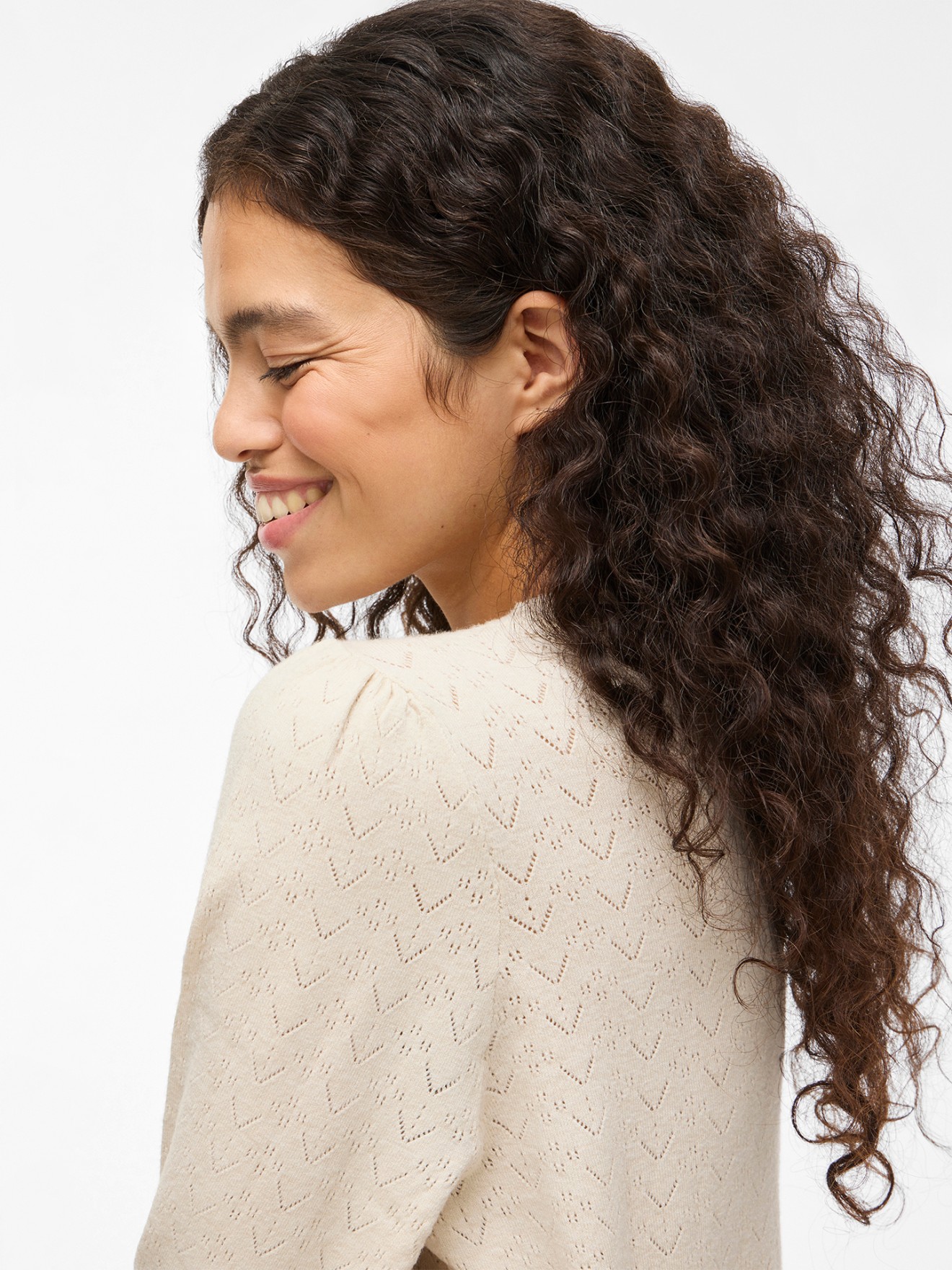 Camisola de Malha com Padrão Vazado