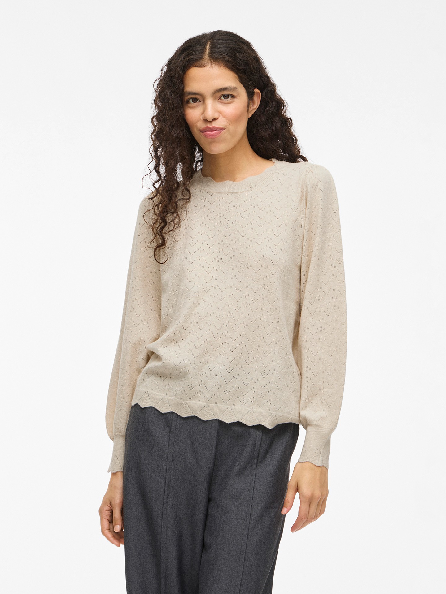 Camisola de Malha com Padrão Vazado