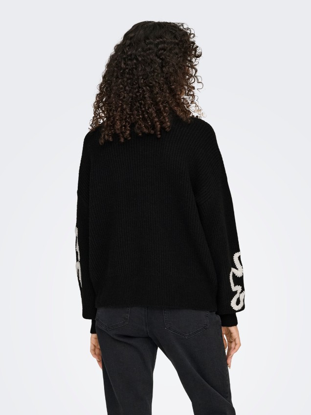 Camisola de Malha com Aplicações Florais