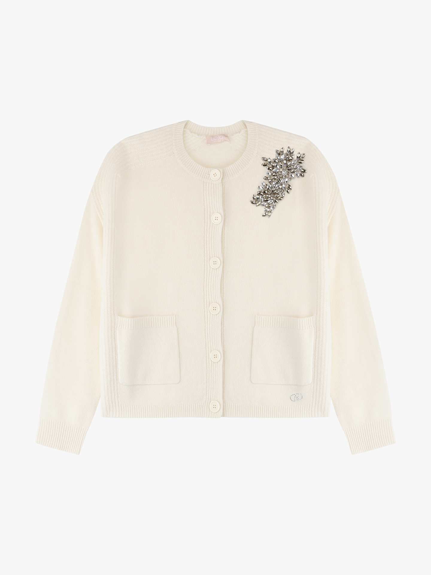 Casaco de Lã com Bordado de Joias