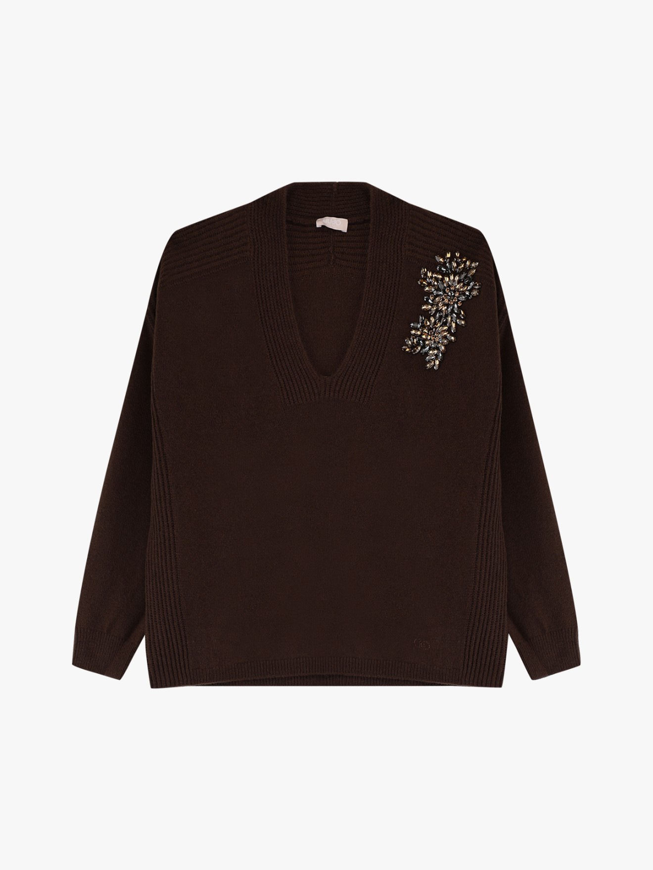 Camisola de Malha com Bordado de Joias