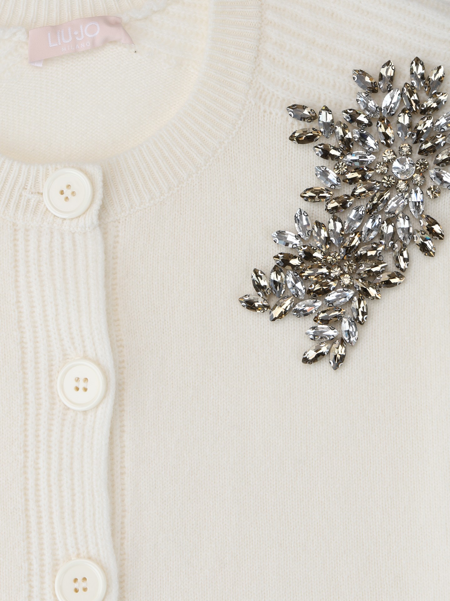 Casaco de Lã com Bordado de Joias