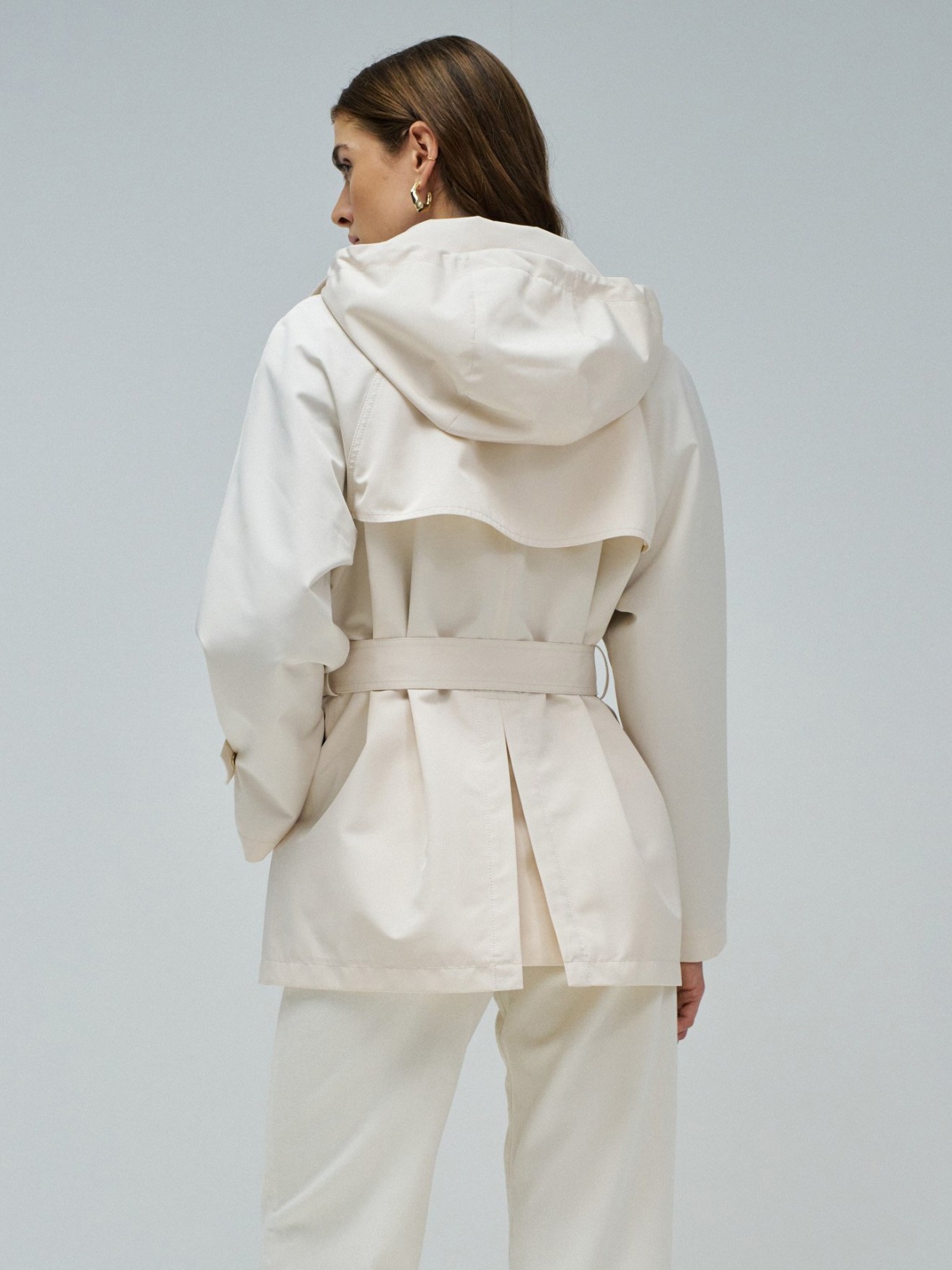 Parka Impermevel com Cinto