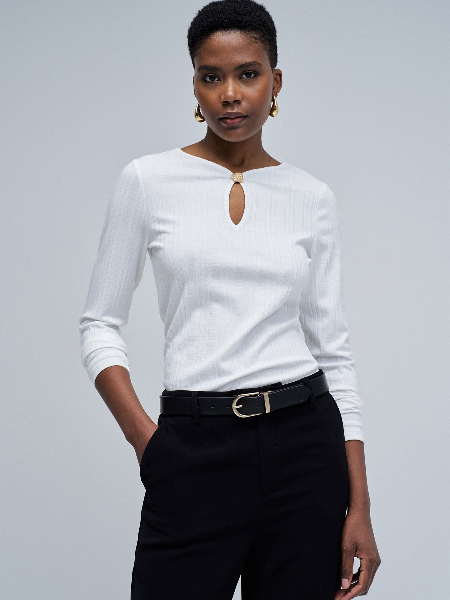 Camisola de Malha Canelada