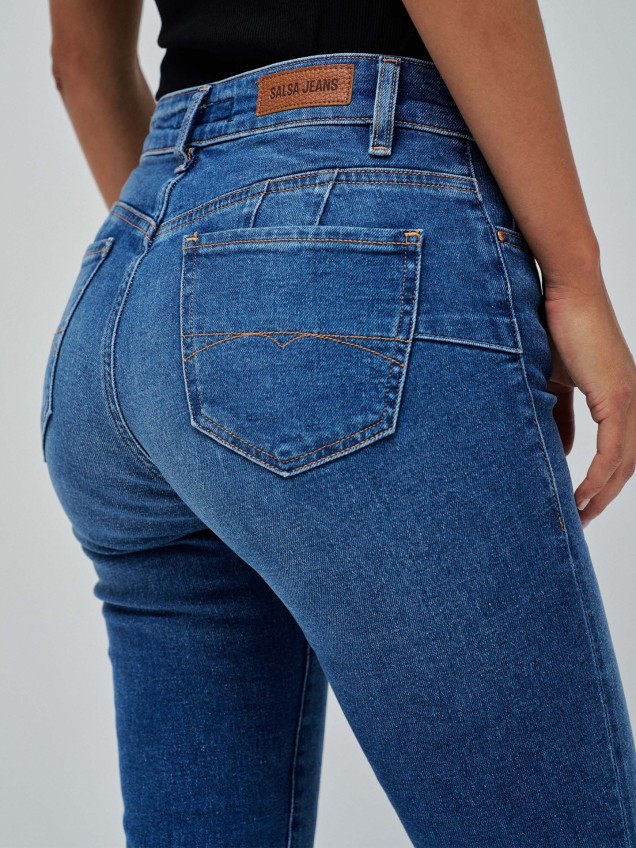 Calças de Ganga Destiny Push Up Skinny Cropped