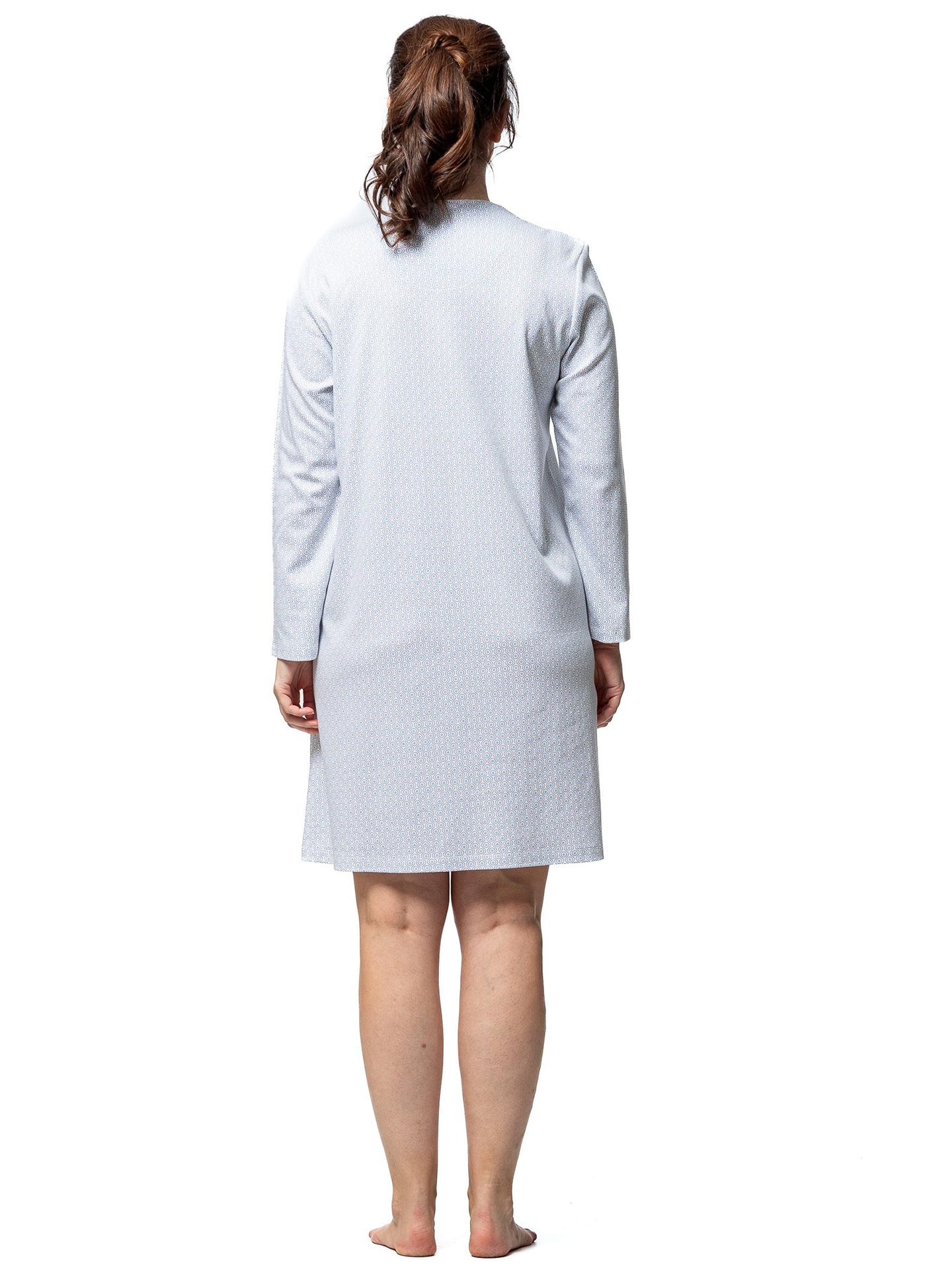 Camisola de Dormir com Decote Abotoado