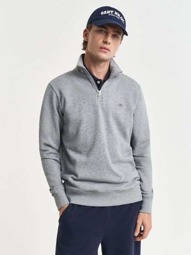 Sweatshirt de com Meio Fecho