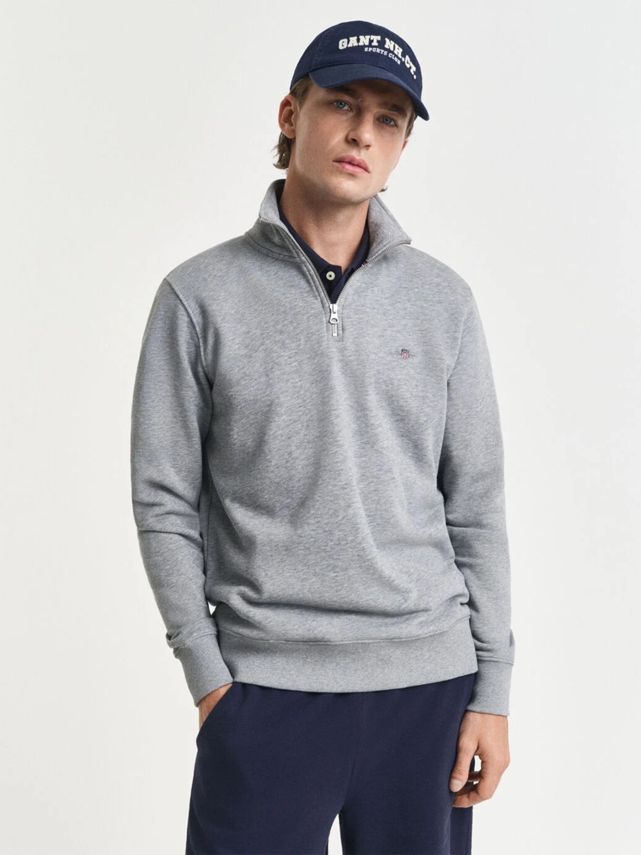 Sweatshirt de com Meio Fecho