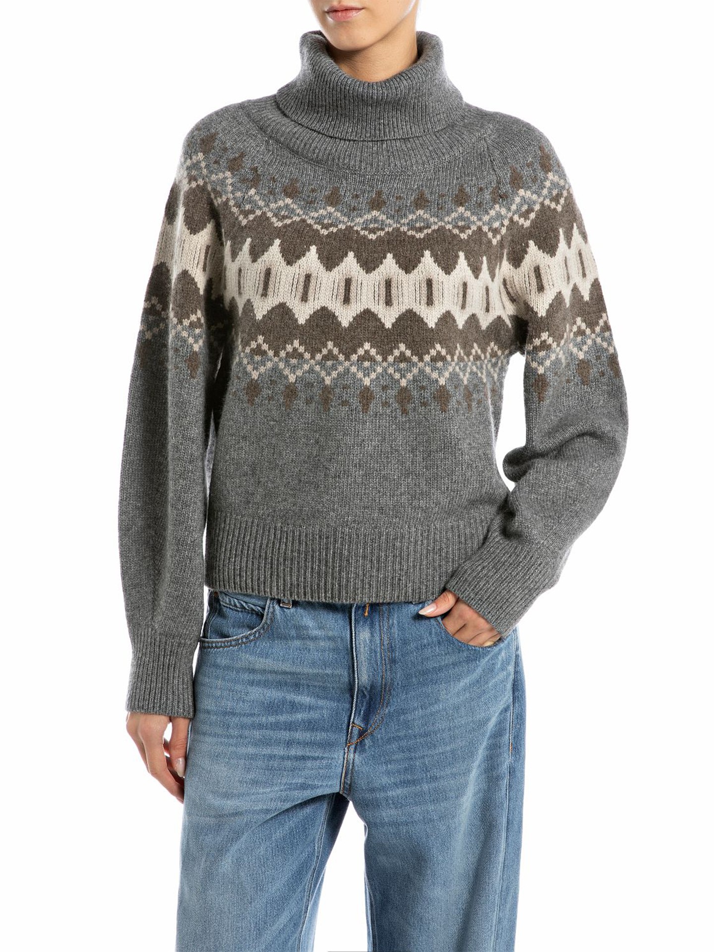 Camisola de Malha com Gola Alta