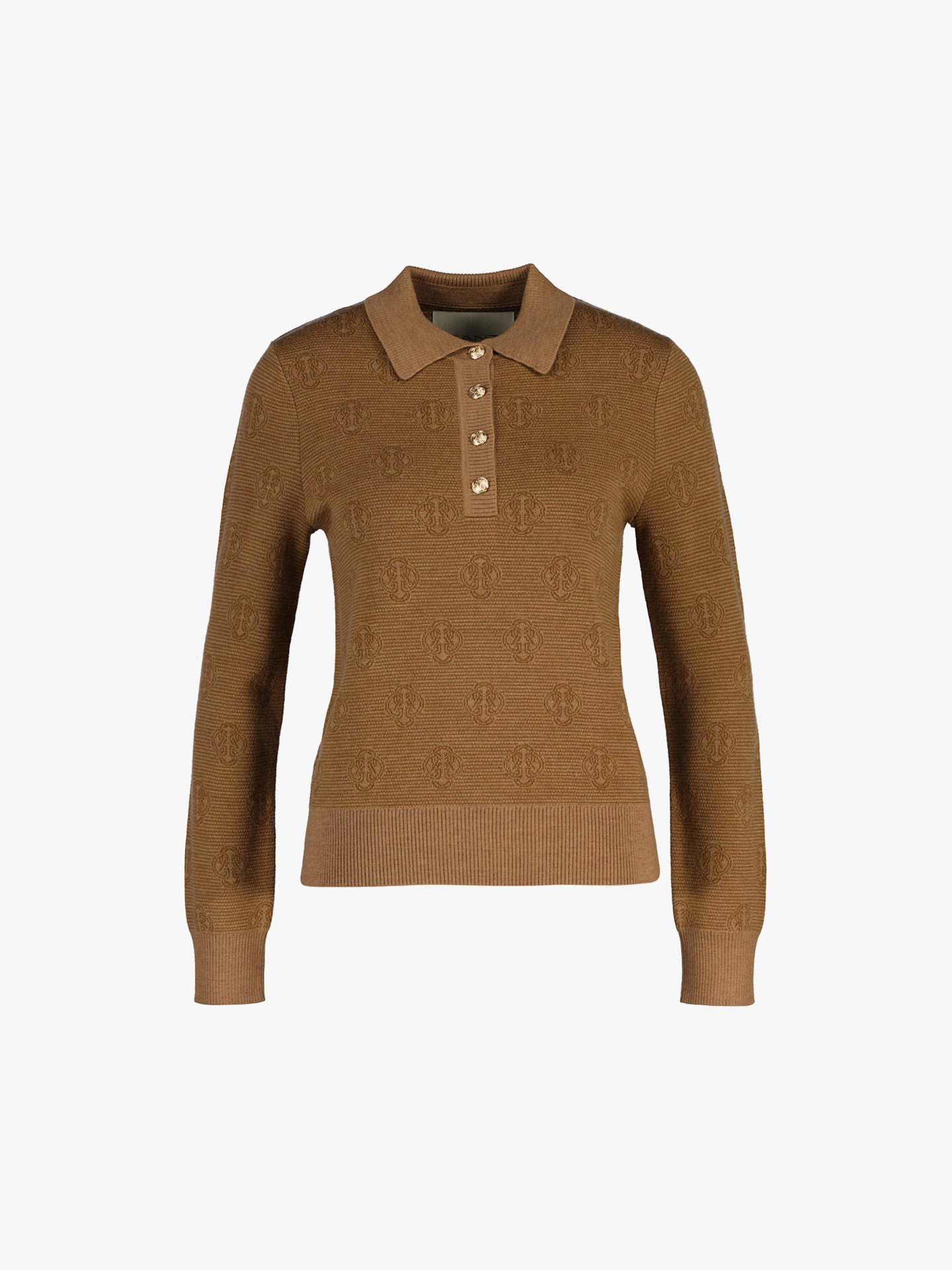 Polo de Malha com Padrão Monograma