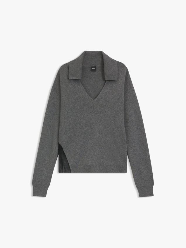 Camisola em Lã e Detalhes em Renda