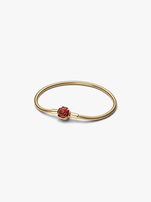 Pulseira Corrente Snake Rosa Encantada Bela e o Monstro Disney