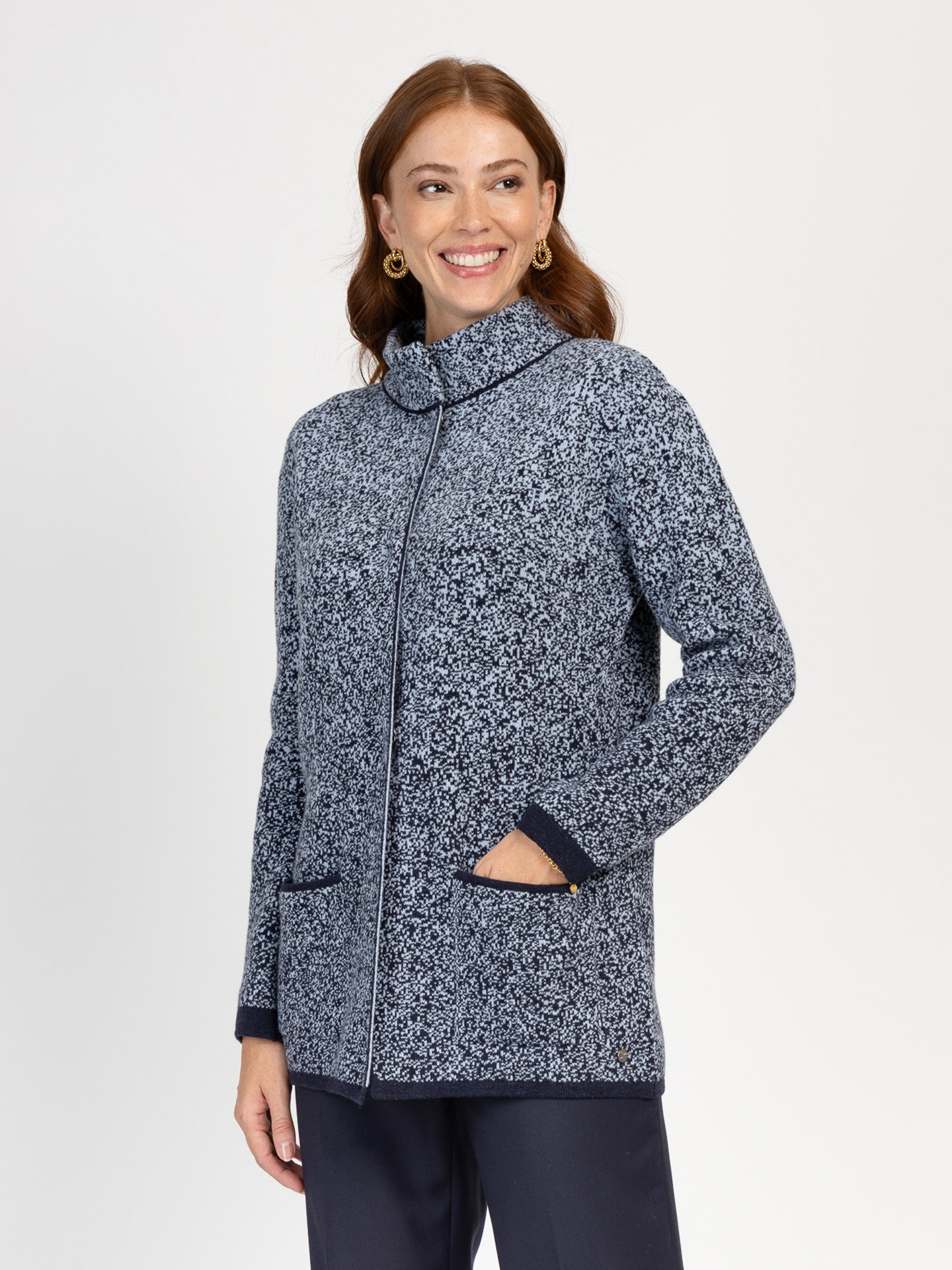 Casaco de Malha com Gola Subida