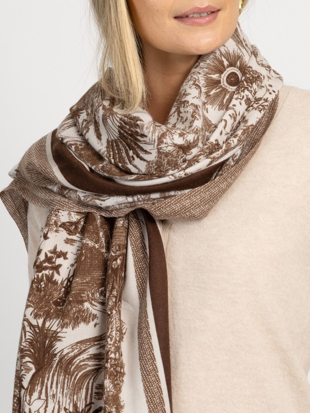 Echarpe Retangular com Padrão