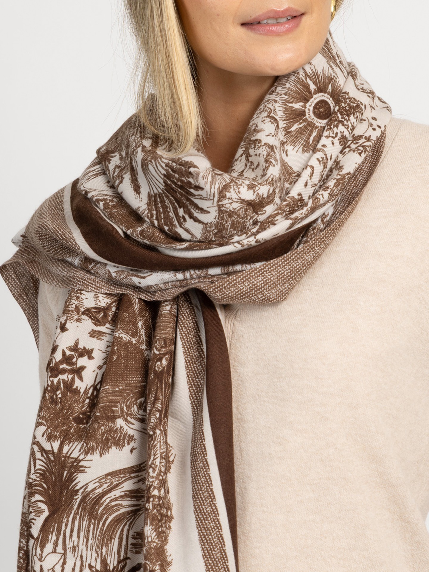 Echarpe Retangular com Padrão