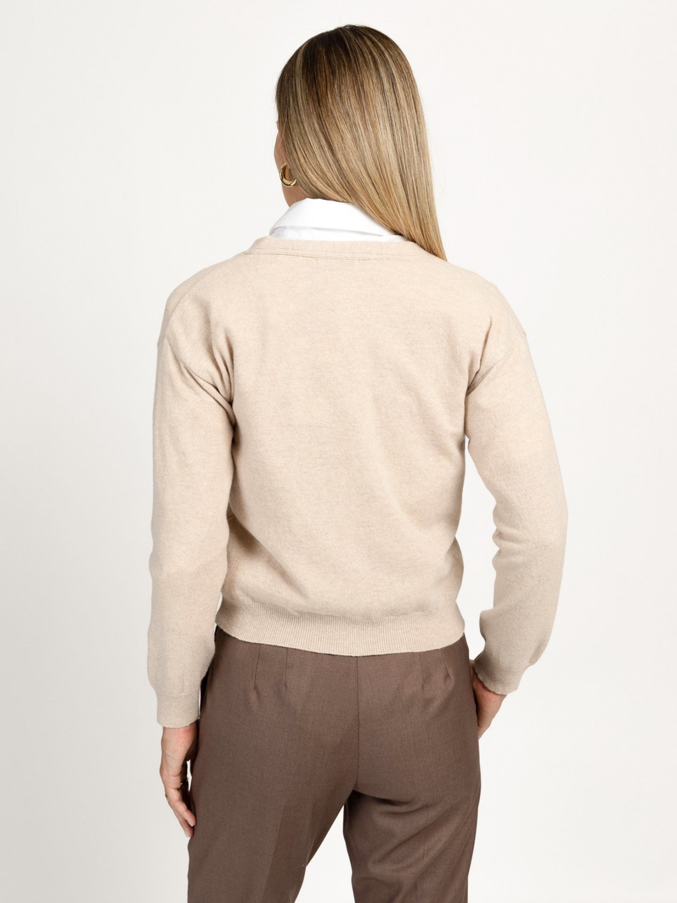 Casaco de Malha com Decote em V