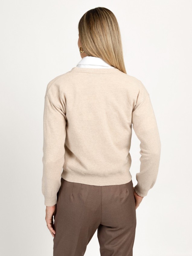 Casaco de Malha com Decote em V