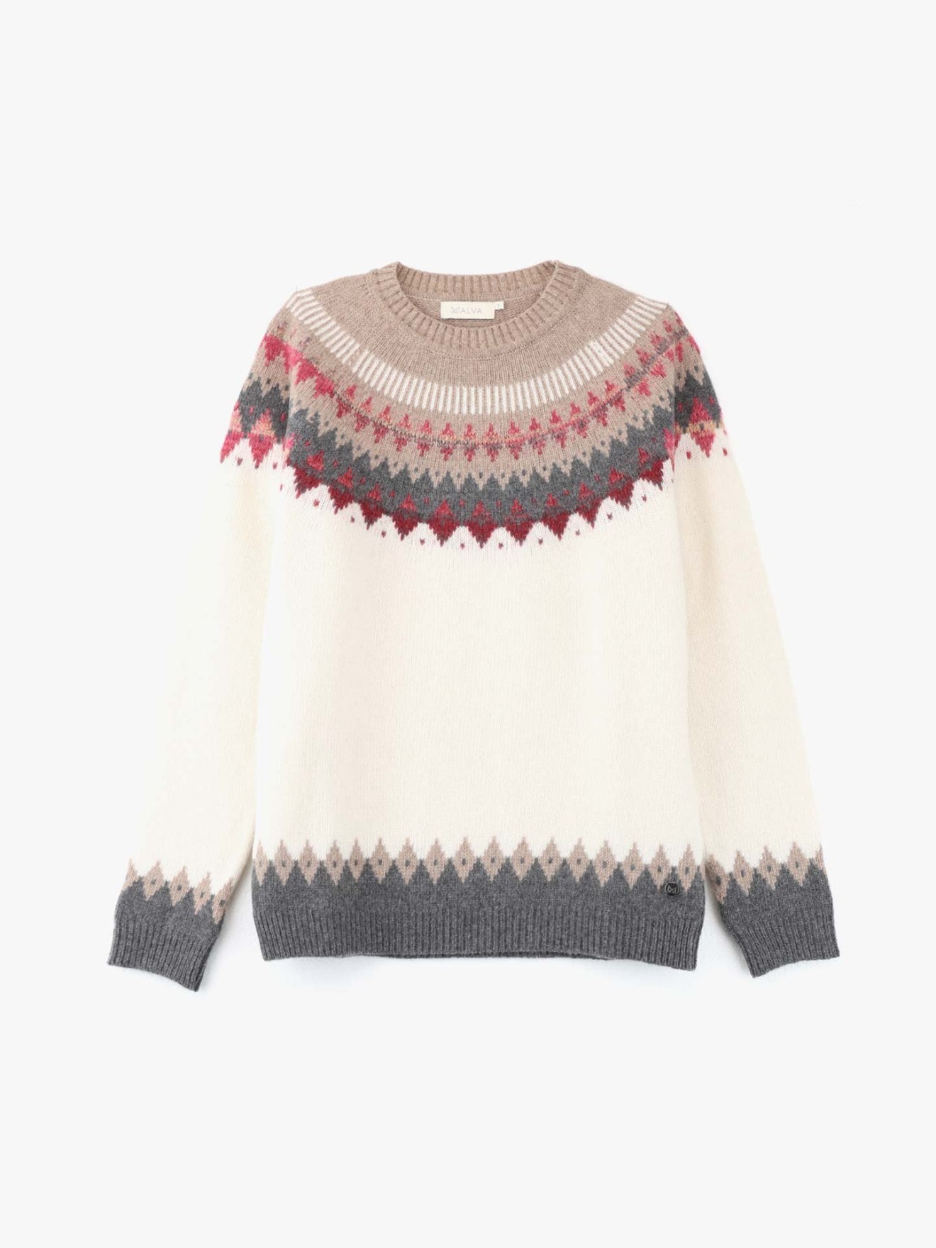 Camisola de Lã com Padrão Geométrico