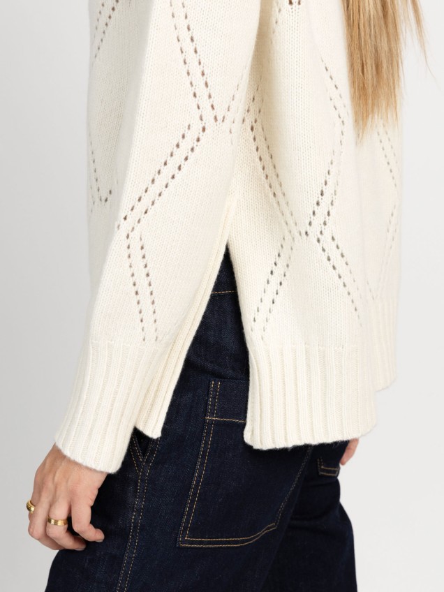 Camisola de Malha com Padrão Losango