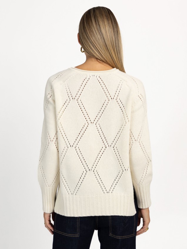 Camisola de Malha com Padrão Losango