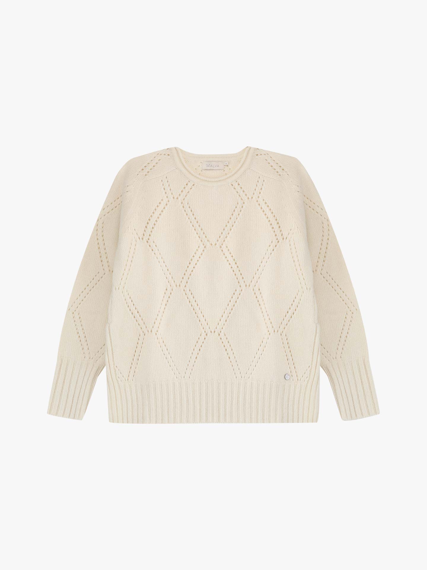 Camisola de Malha com Padrão Losango