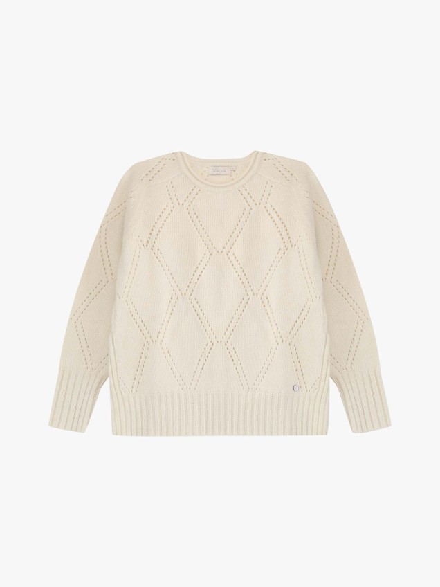 Camisola de Malha com Padrão Losango