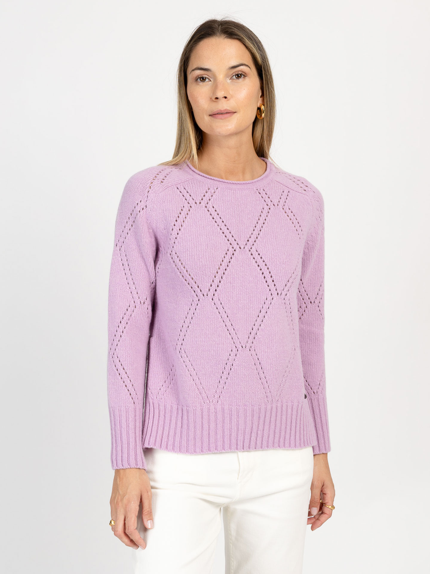 Camisola de Malha com Padrão Losango