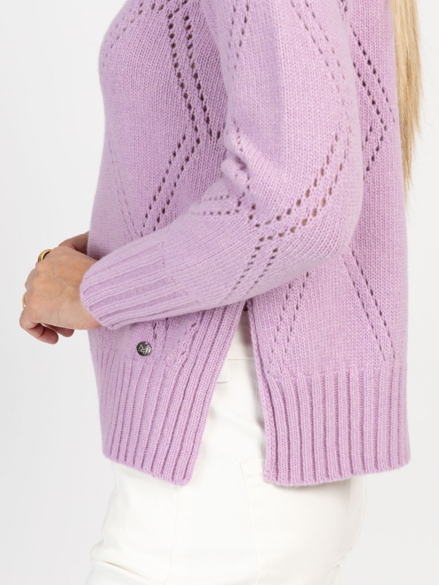 Camisola de Malha com Padrão Losango
