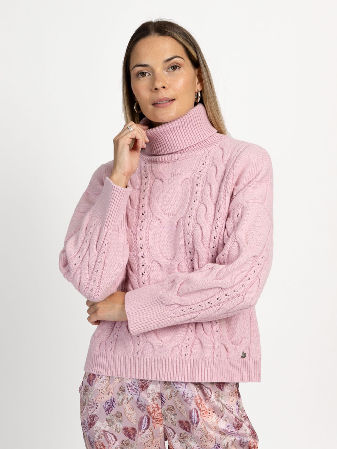 Camisola de Malha com Gola Alta