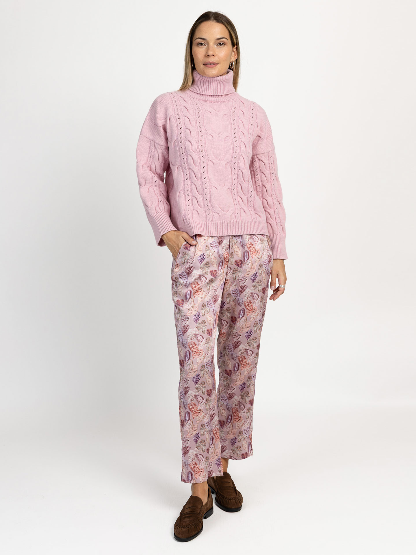 Camisola de Malha com Gola Alta