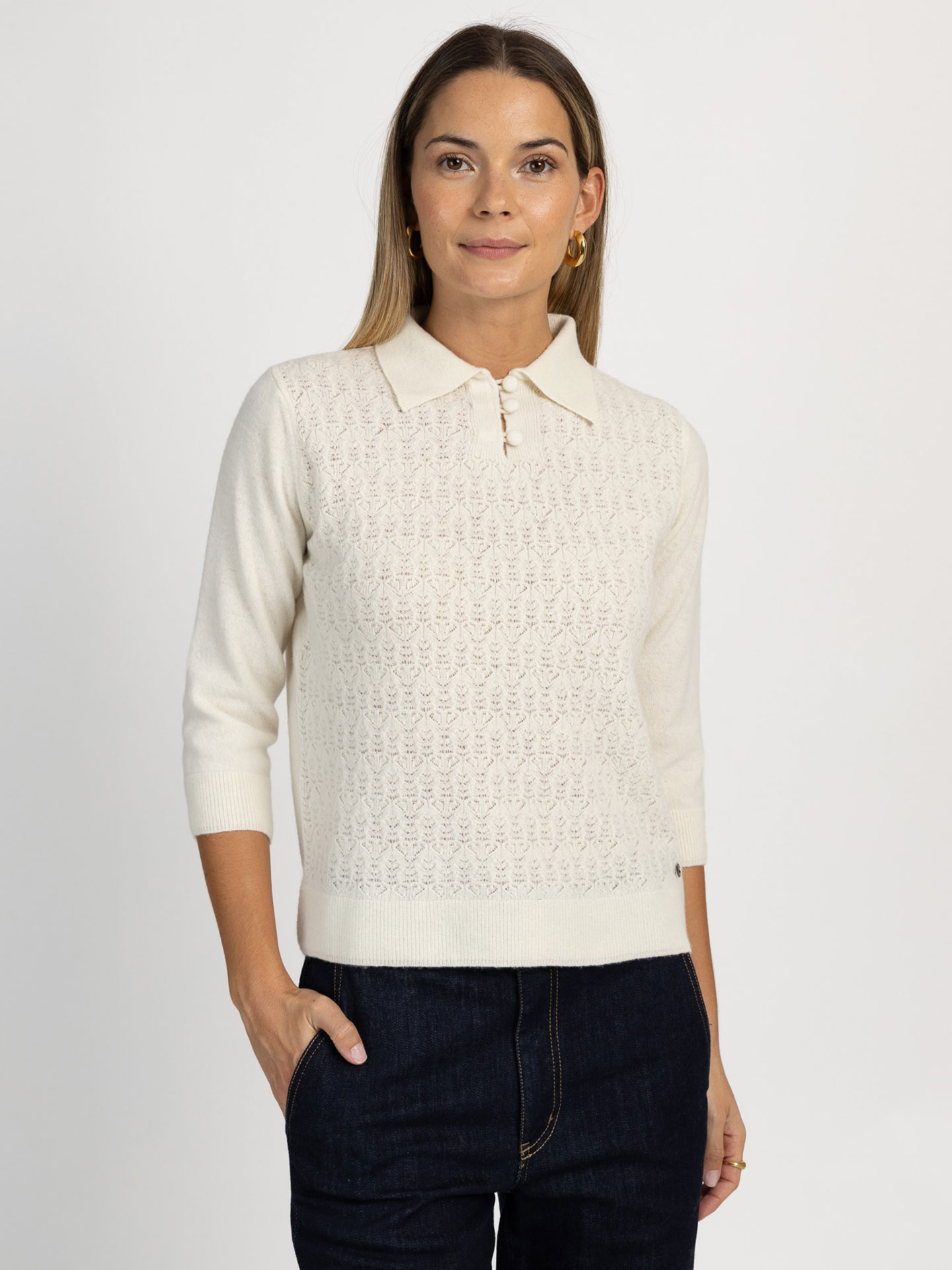 Camisola de Malha com Gola Polo