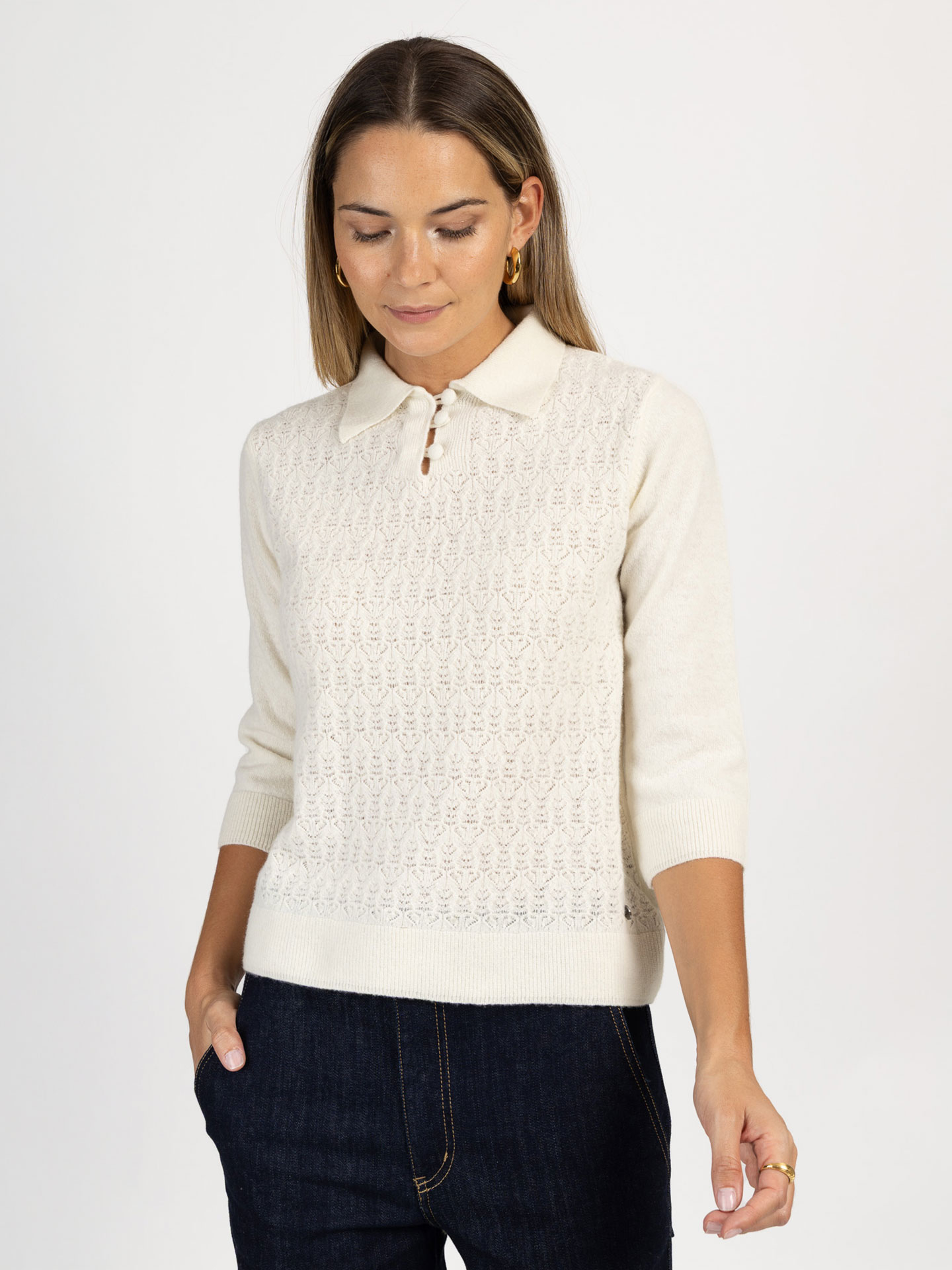 Camisola de Malha com Gola Polo