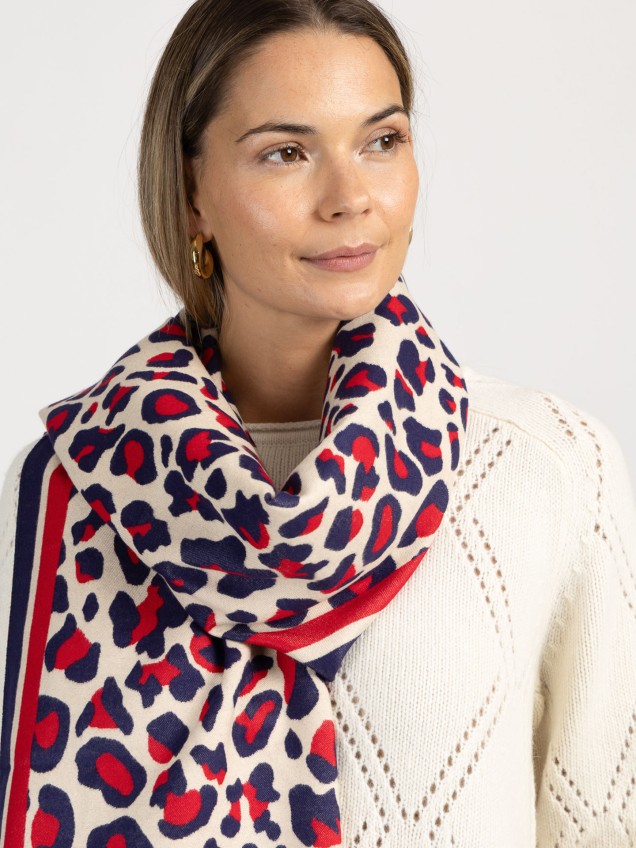 Echarpe com Padrão Leopardo