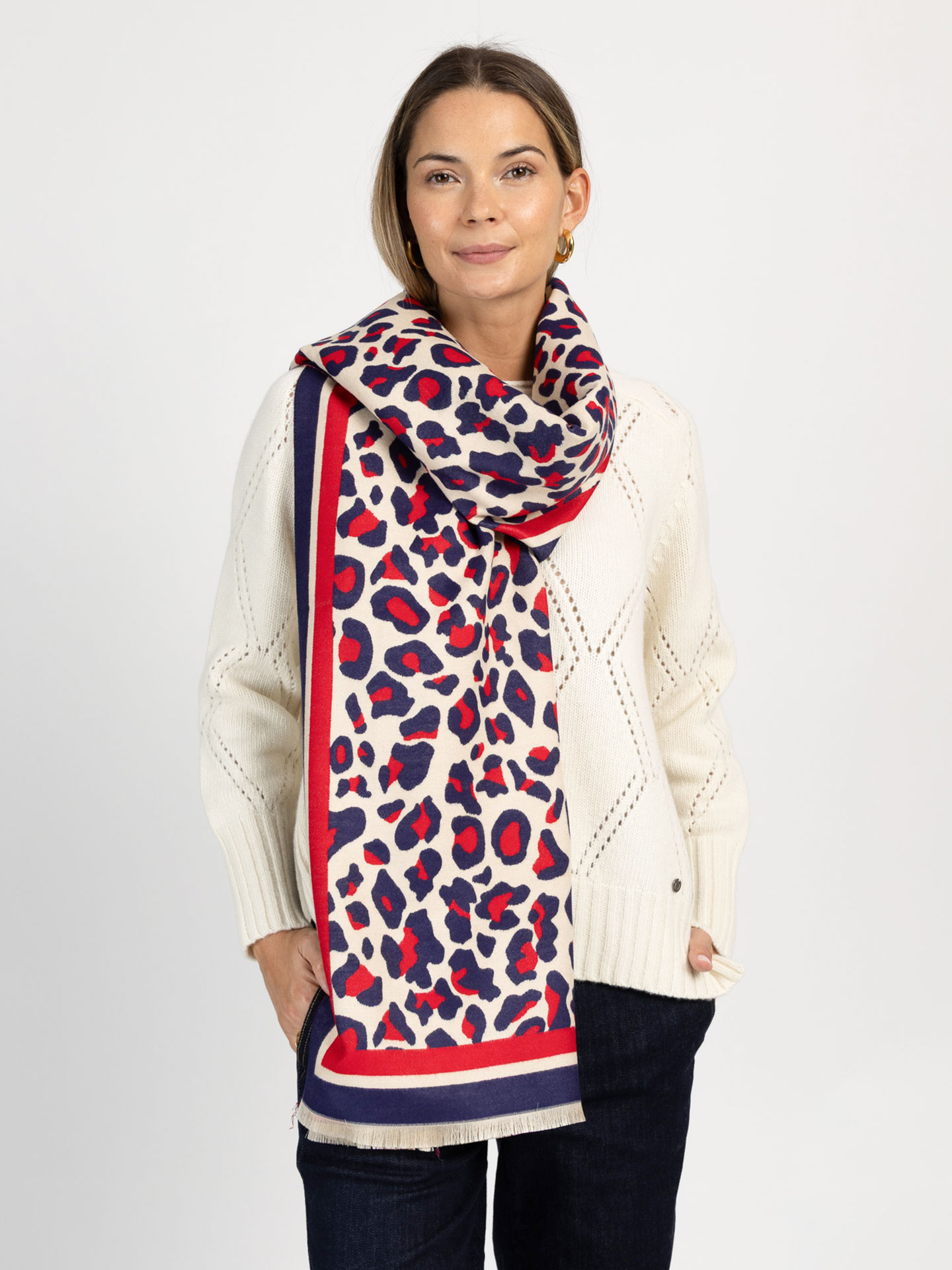 Echarpe com Padrão Leopardo