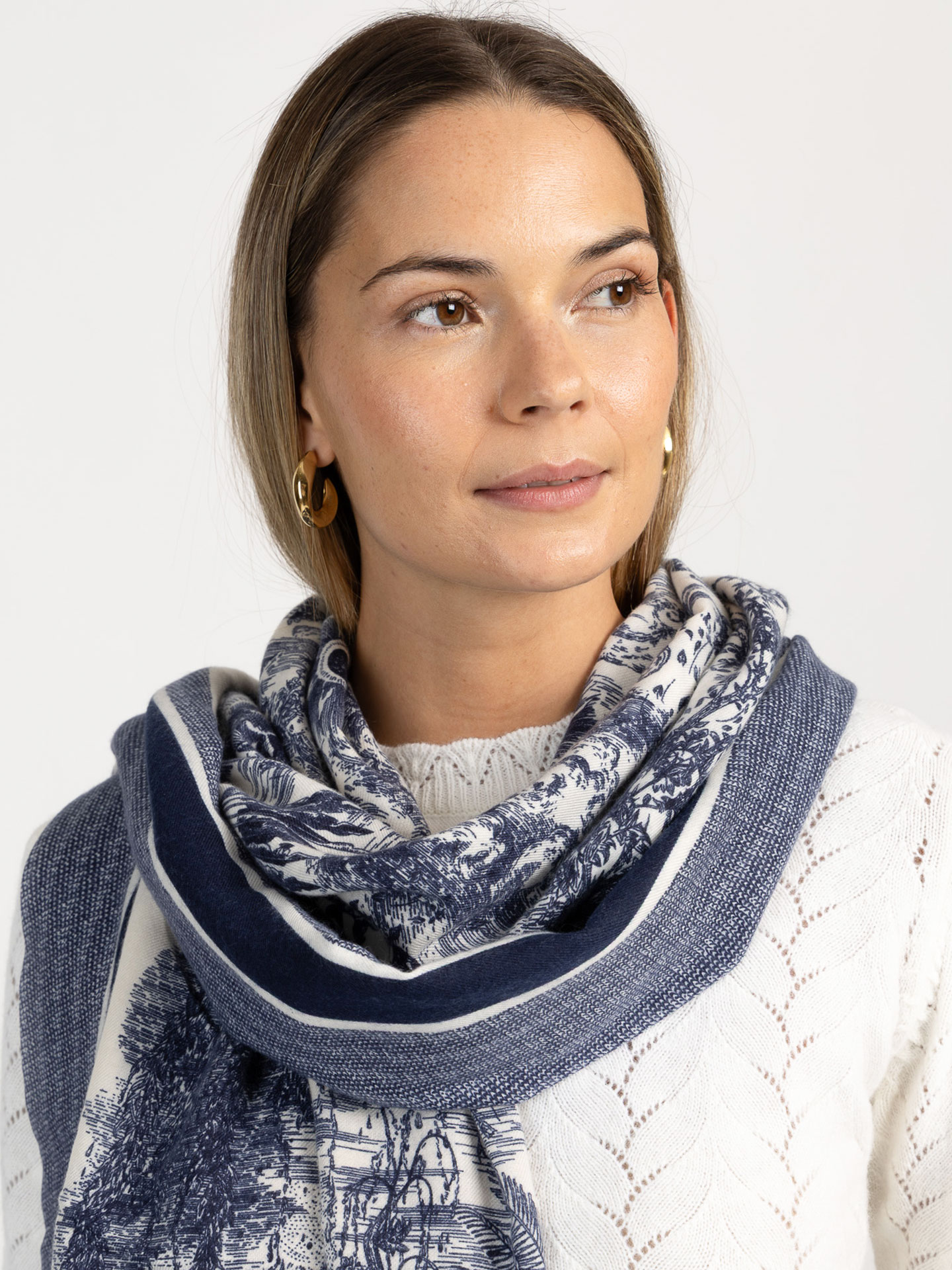 Echarpe Retangular com Padrão