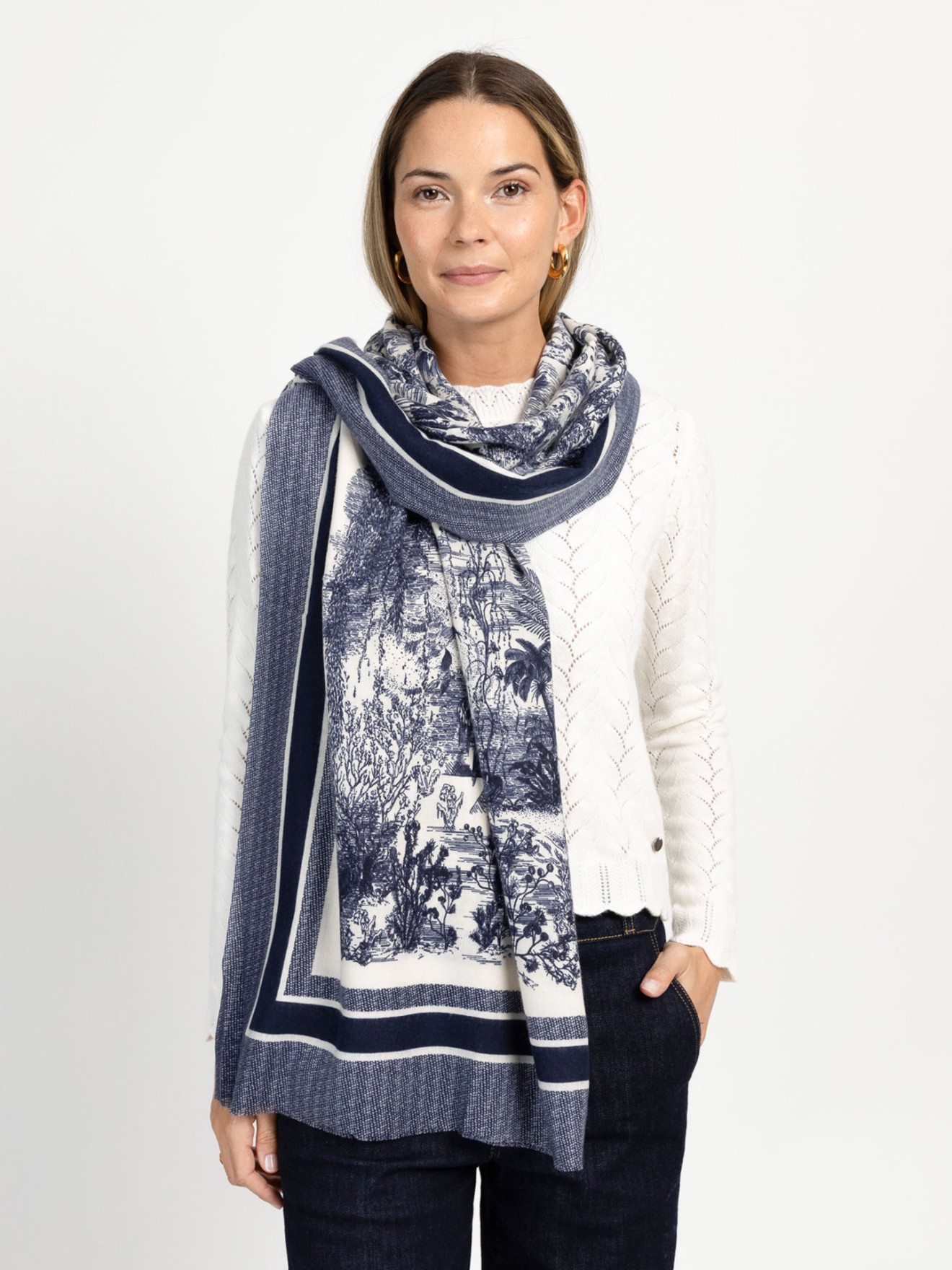 Echarpe Retangular com Padro