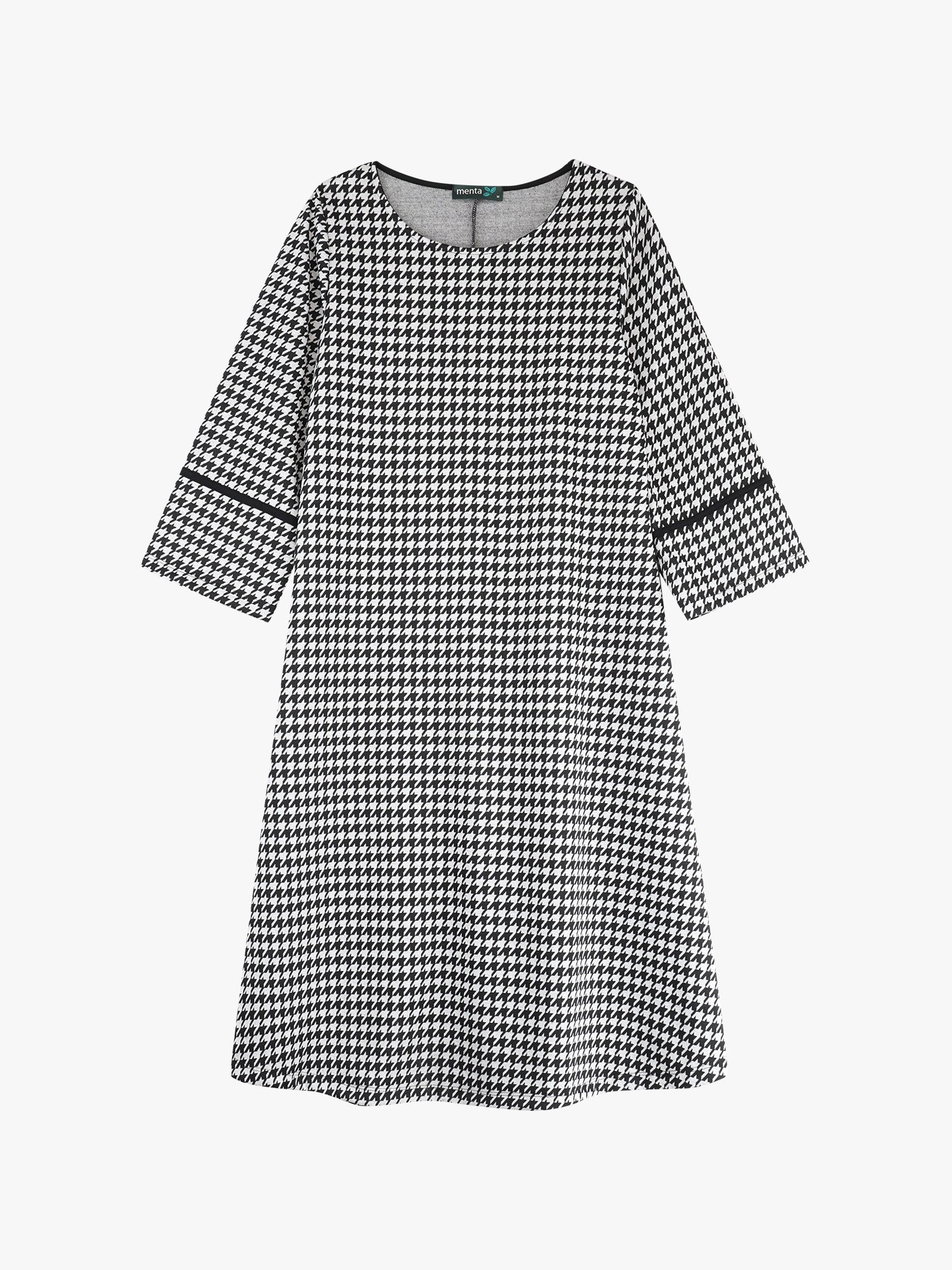 Vestido com Padrão Pied-de-Poule