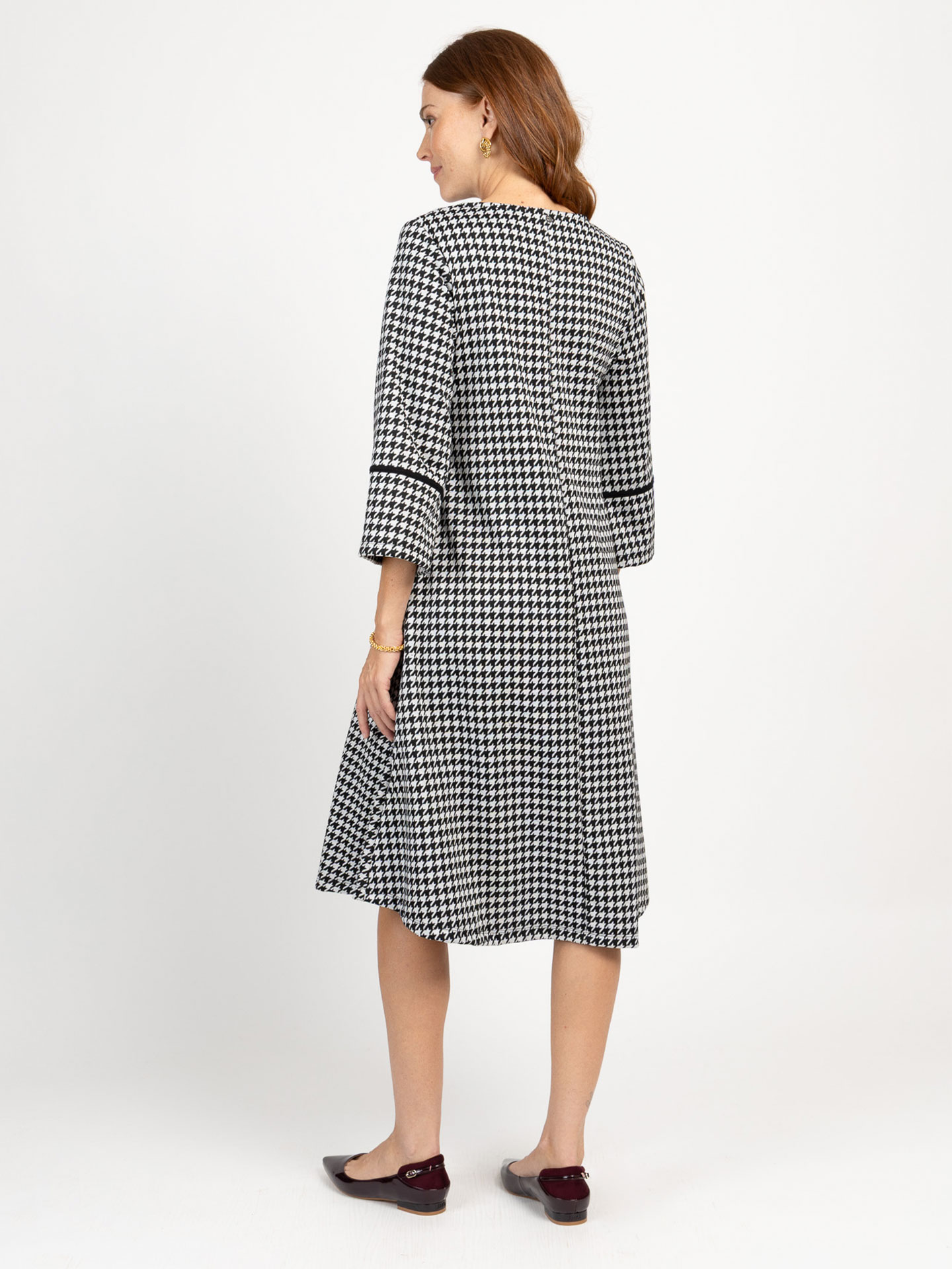 Vestido com Padrão Pied-de-Poule