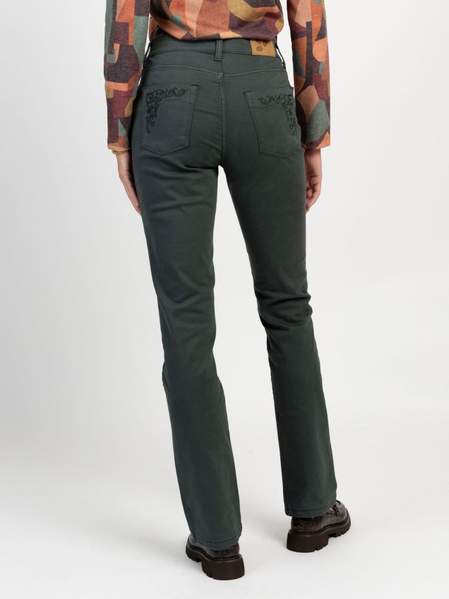 Calças de Sarja Straight Fit